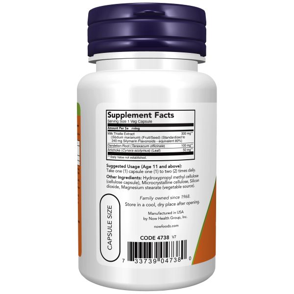Now Milk Thistle 300 mg / Devedikeni, Karahindiba ve Enginar İçeren Takviye Edici Gıda